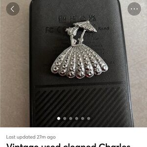 Silver Brooch with Lady Design used clean